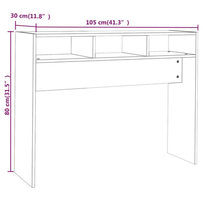 Consola de Entrada Millana - 105x30x80 cm - Contraplacado - Cor Preto - Design Minimalista