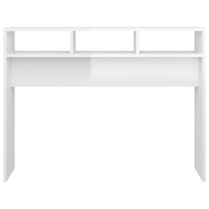 Consola de Entrada Millana - 105x30x80 cm - Contraplacado - Cor Branco Brilhante - Design Minimalista