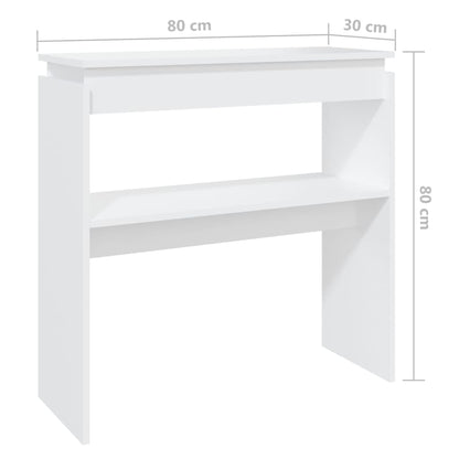 Consola de Entrada Romea - 80x30x80 cm - Contraplacado - Cor Branco - Design Minimalista