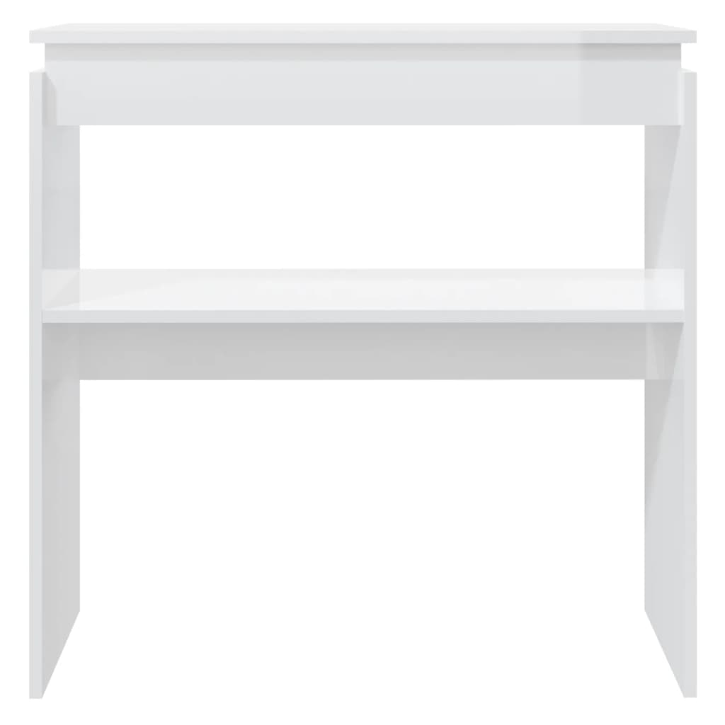 Mesa consola 80x30x80 cm derivados de madeira branco brilhante