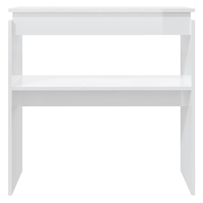 Mesa consola 80x30x80 cm derivados de madeira branco brilhante