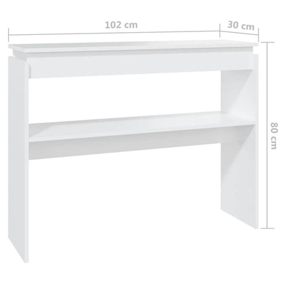 Consola de Entrada Cosima - 102 x 30 x 80 cm - Cor Branco - Contraplacado - Design Minimalista