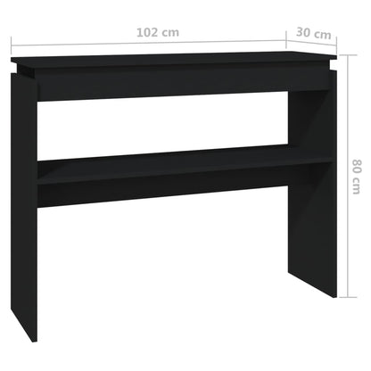 Mesa consola 102x30x80 cm contraplacado preto