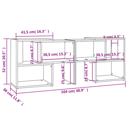 Móvel de TV 104x30x52 cm contraplacado branco brilhante