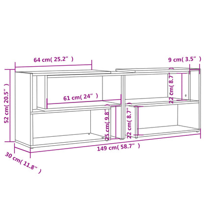 Móvel de TV 149x30x52 cm contraplacado branco