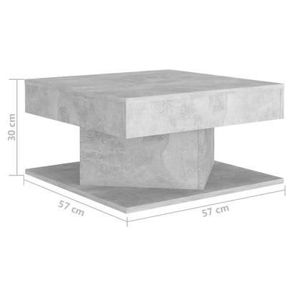 Mesa de centro 57x57x30 cm contraplacado cinzento cimento