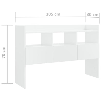 Aparador 105x30x70 cm contraplacado branco brilhante