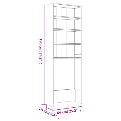 Armário para máquina lavar roupa 64x24x190 cm cinzento-cimento