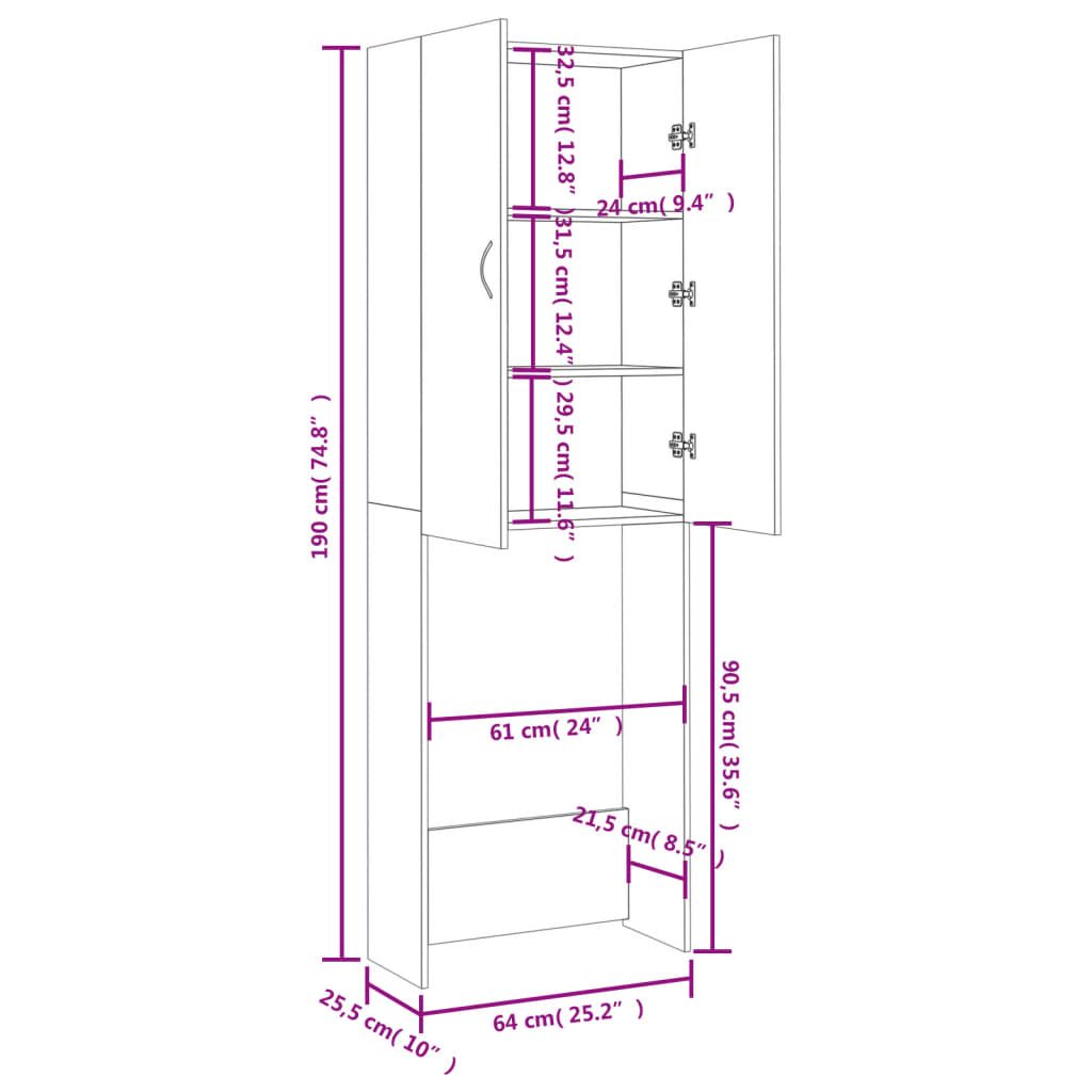 Armário Alto Loko de 190cm - Carvalho - Design Moderno