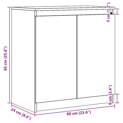 Armário de apoio 60x36x65 cm pinho maciço branco