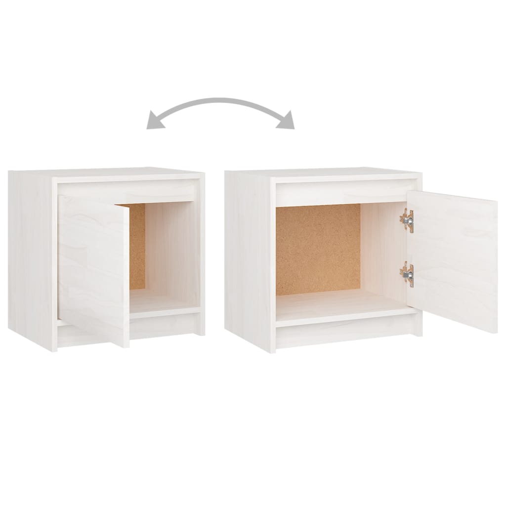 Mesas de cabeceira 2 pcs 40x30,5x40 cm pinho maciço branco