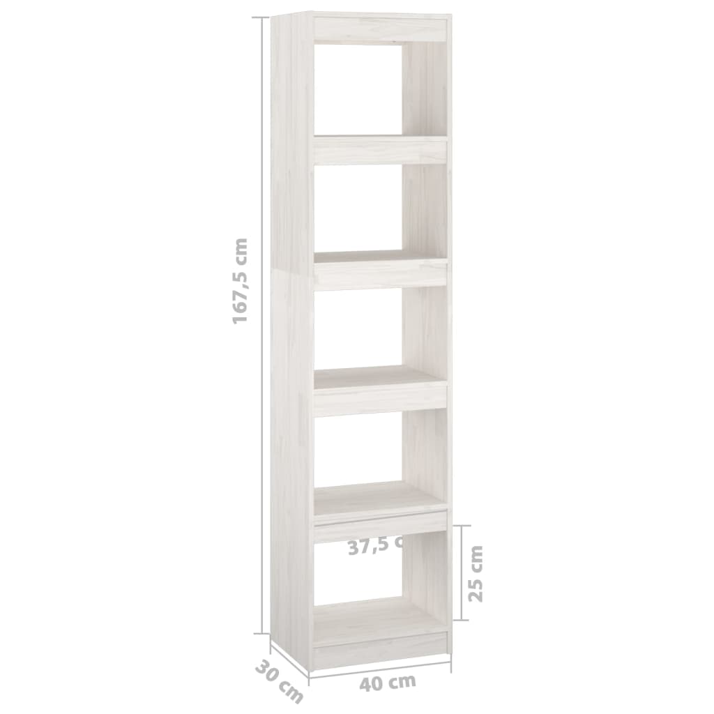 Estante/divisória 40x30x167,5 cm pinho maciço branco