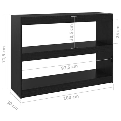 Estante/divisória 100x30x71,5 cm madeira de pinho preto