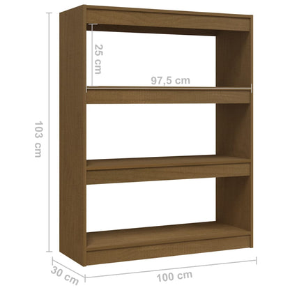 Estante/divisória 100x30x103 cm pinho maciço castanho mel