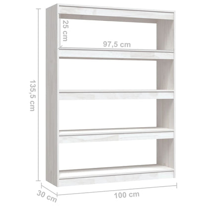 Estante/divisória 100x30x135,5 cm pinho maciço branco