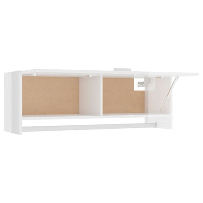 Roupeiro 100x32,5x35 cm contraplacado branco brilhante