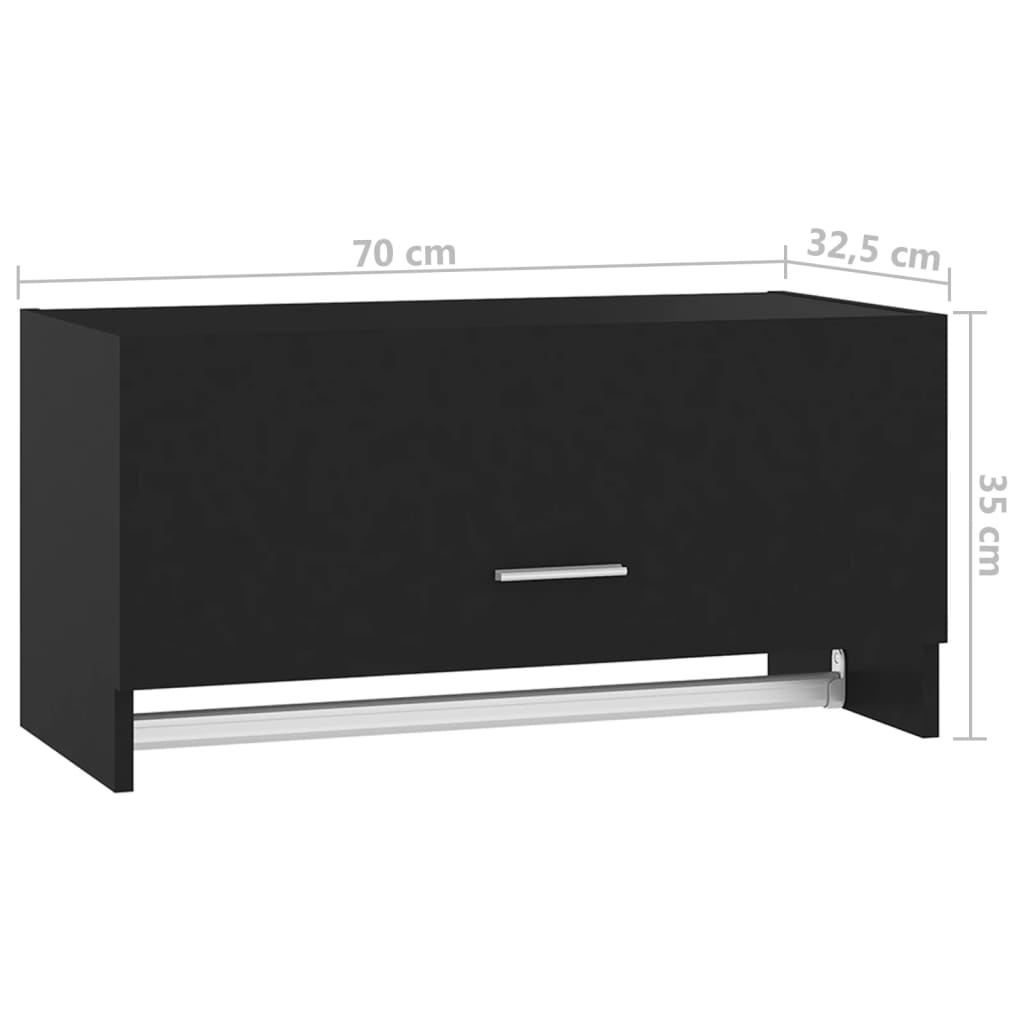 Roupeiro 70x32,5x35 cm contraplacado preto