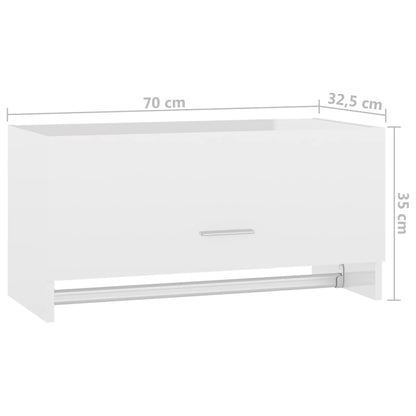 Roupeiro 70x32,5x35 cm contraplacado branco brilhante