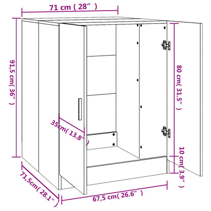 Armário para máquina de lavar roupa 71x71,5x91,5 cm branco