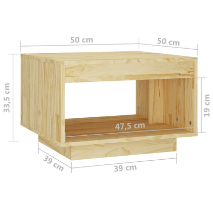 Mesa de centro 50x50x33,5 cm madeira de pinho maciça