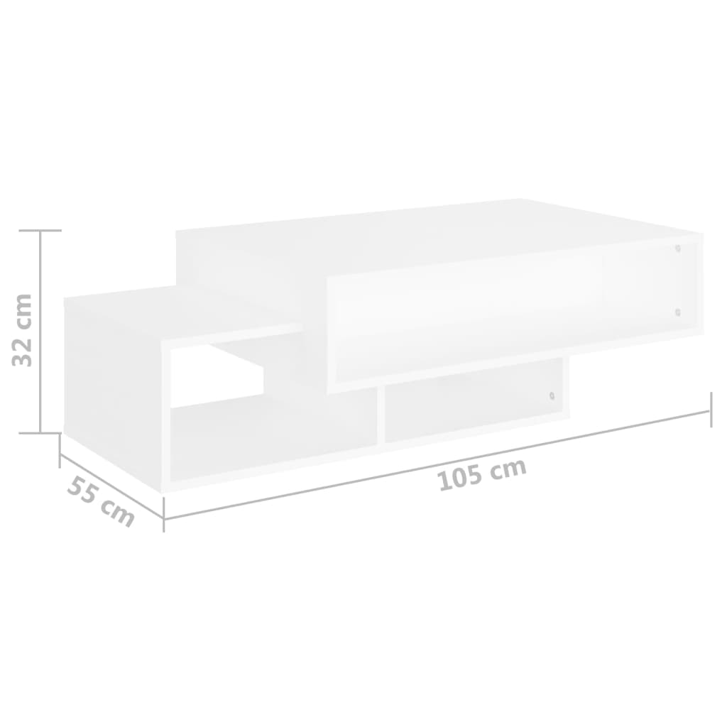 Mesa de centro 105x55x32 cm contraplacado branco