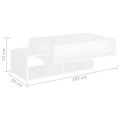 Mesa de centro 105x55x32 cm contraplacado branco