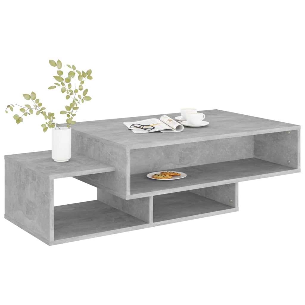 Mesa de centro 105x55x32 cm contraplacado cinzento cimento