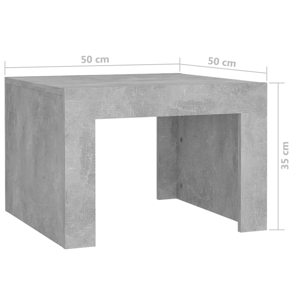 Mesa de centro 50x50x35 cm contraplacado cinzento cimento