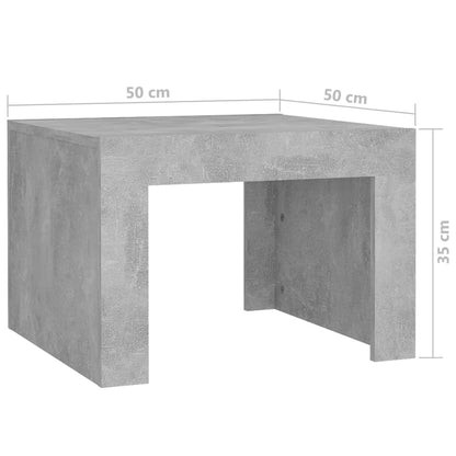 Mesa de centro 50x50x35 cm contraplacado cinzento cimento