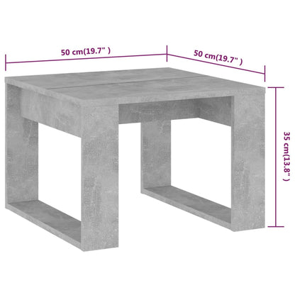 Mesa de apoio 50x50x35 cm contraplacado cinzento cimento