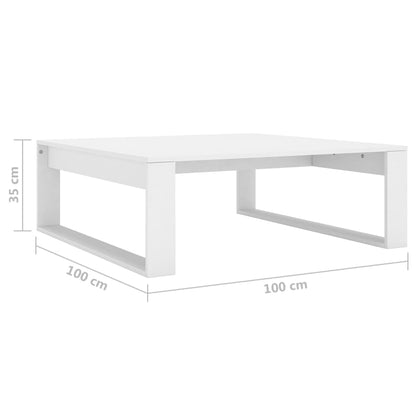 Mesa de centro 100x100x35 cm contraplacado branco