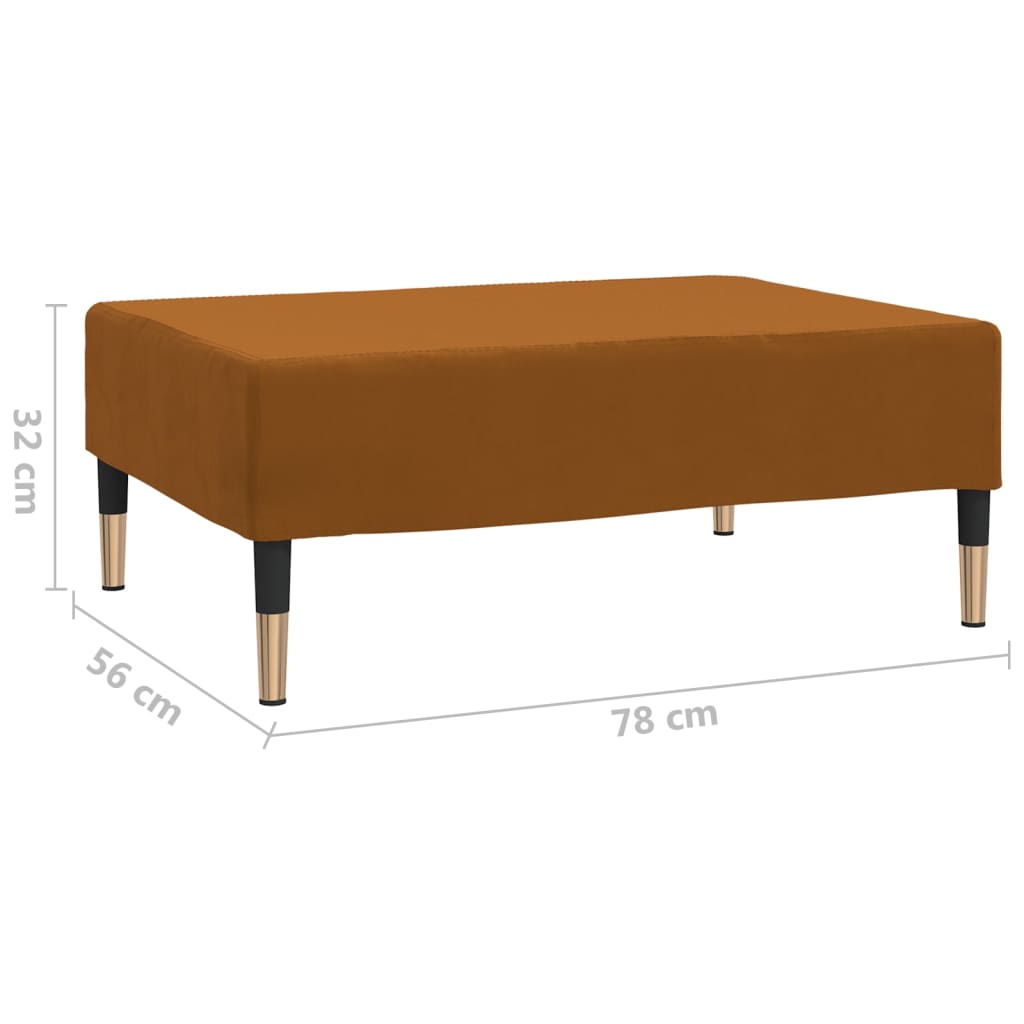 Apoio de pés 78x56x32 cm veludo castanho