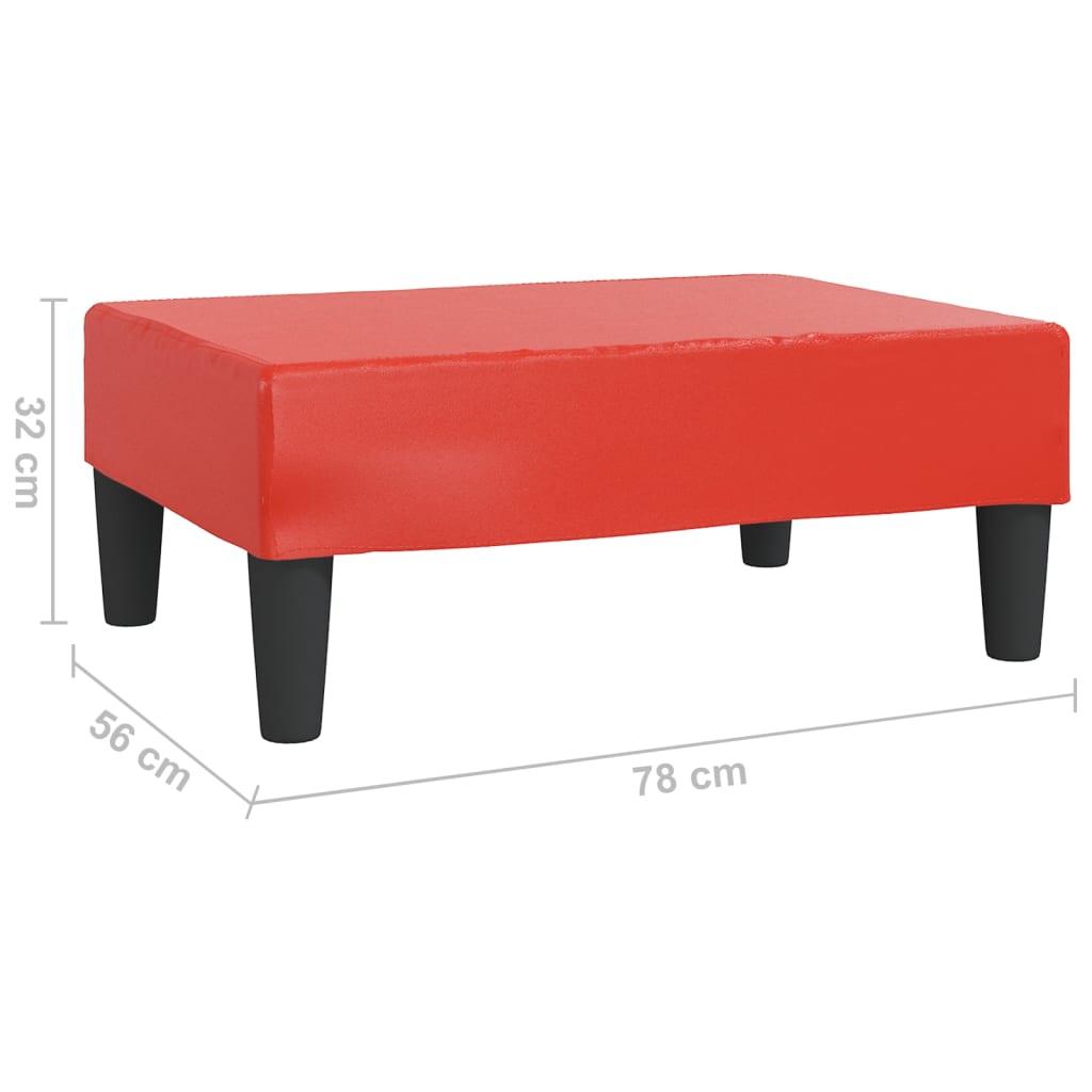 Apoio de pés 78x56x32 couro artificial vermelho