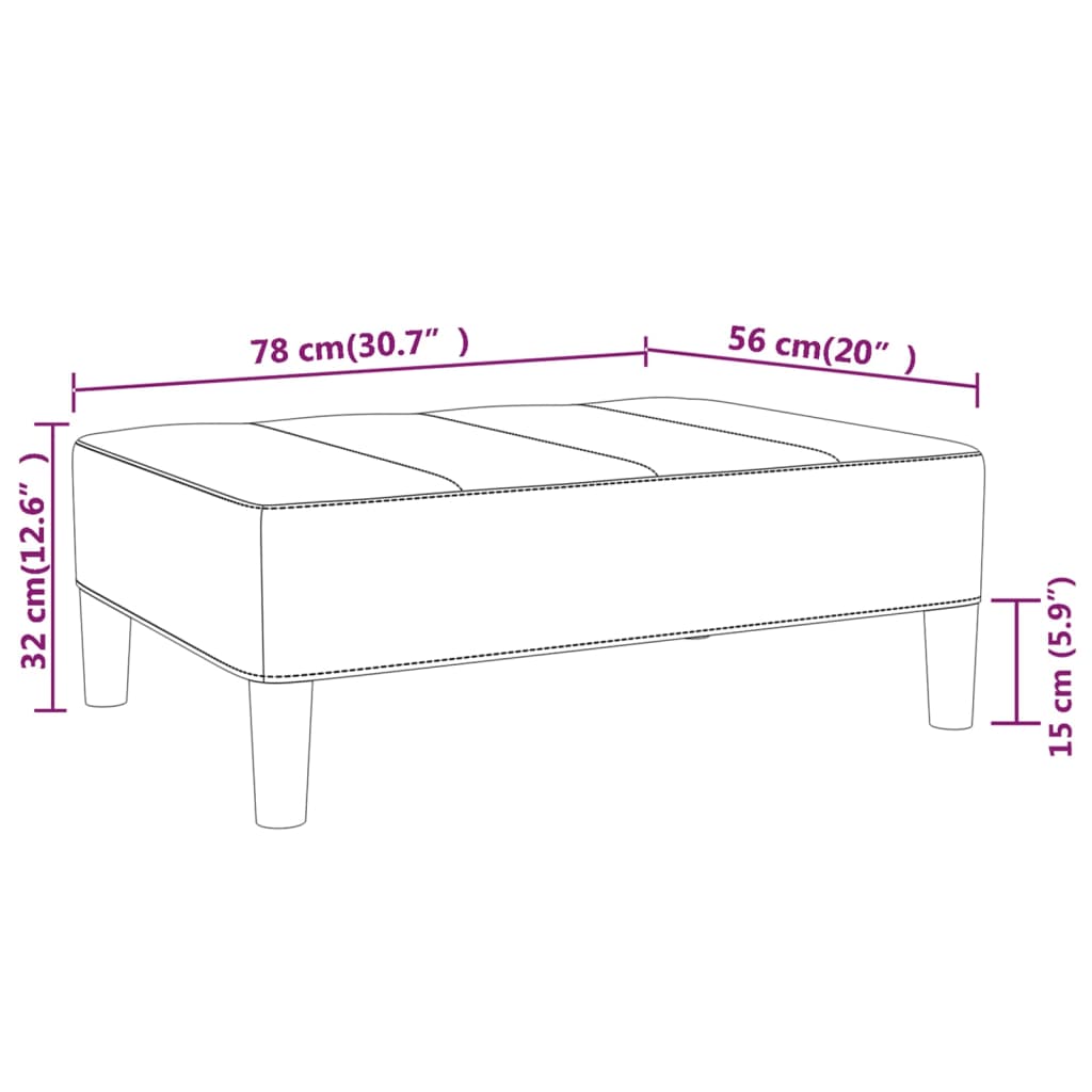 Apoio de pés 78x56x32 cm tecido cinzento-claro