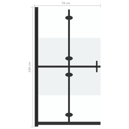 Divisória chuveiro dobrável 70x190 cm meio vidro fosco ESG