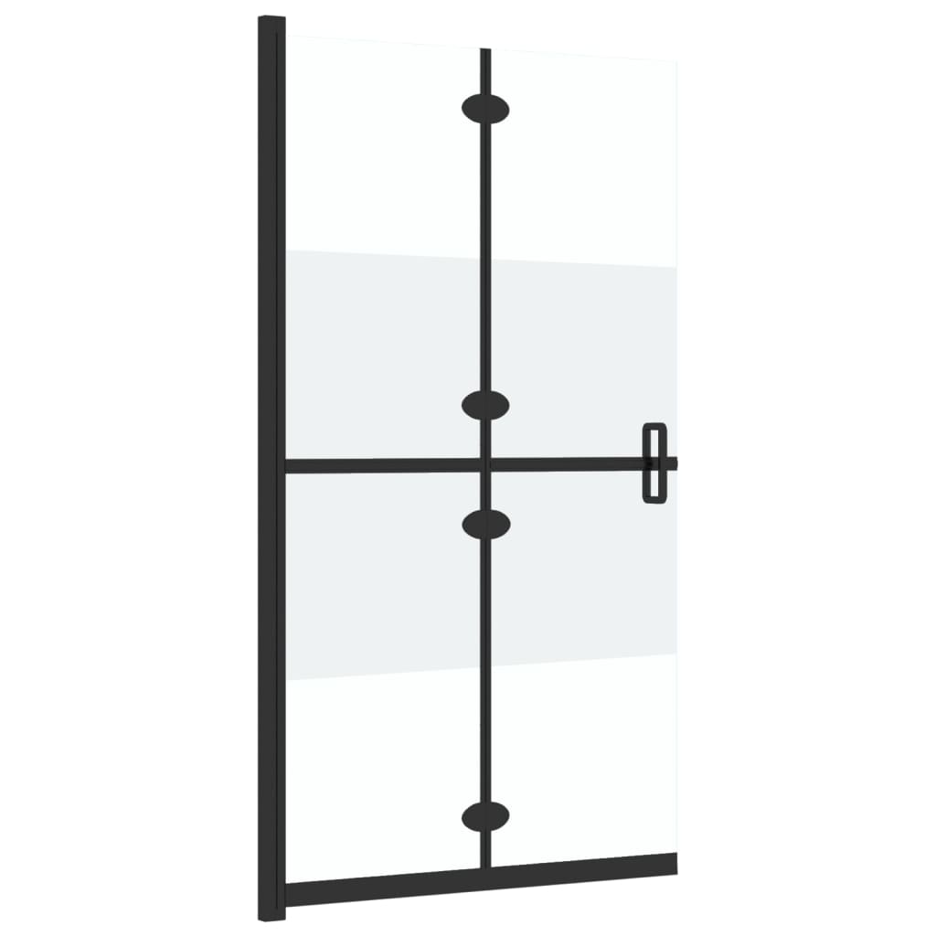 Divisória chuveiro dobrável 90x190 cm meio vidro fosco ESG