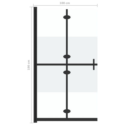 Divisória chuveiro dobrável 100x190 cm meio vidro fosco ESG