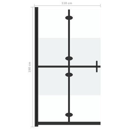 Divisória chuveiro dobrável 110x190 cm meio vidro fosco ESG