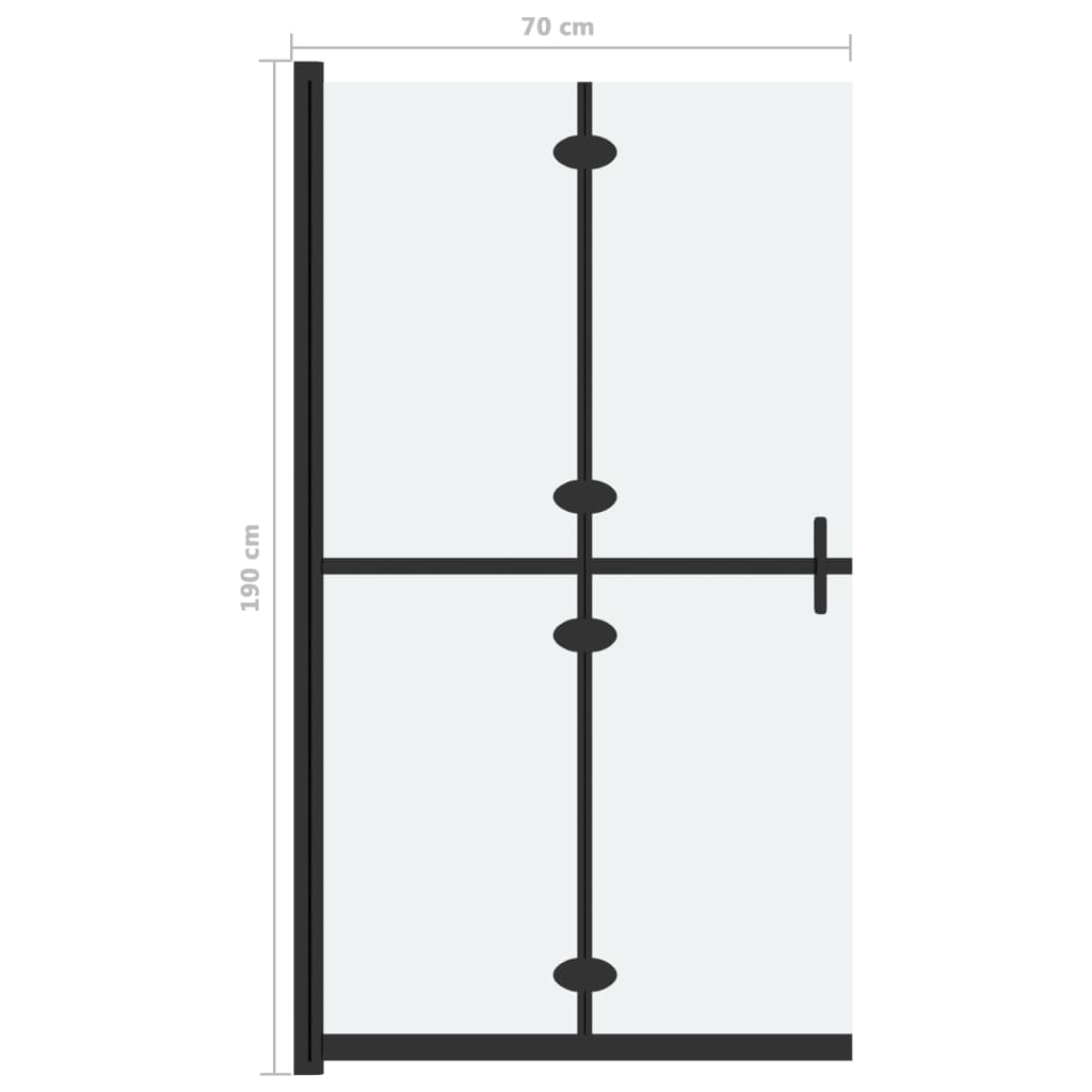 Divisória chuveiro dobrável 70x190 cm vidro fosco ESG