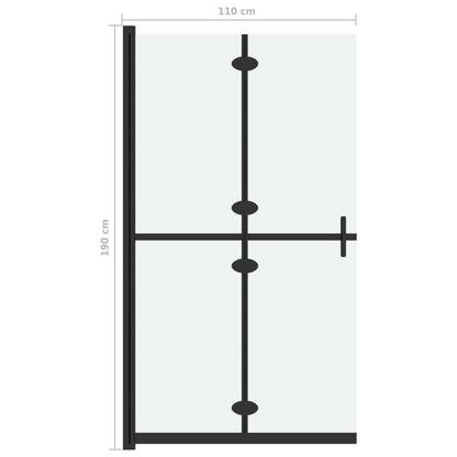 Divisória chuveiro dobrável 110x190 cm vidro fosco ESG