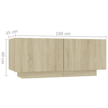 Mesa de cabeceira 100x35x40 cm contraplacado carvalho sonoma