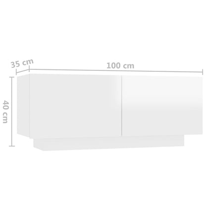 Mesa-de-cabeceira 100x35x40 cm aglomerado branco brilhante