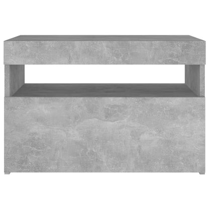 Mesa de cabeceira & luzes LED 60x35x40 cm cinza cimento