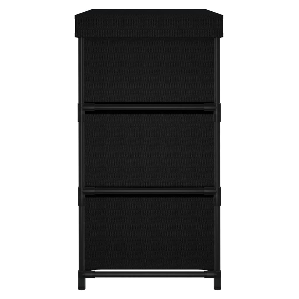 Armário de arrumação com 6 gavetas 55x29x55 cm aço preto