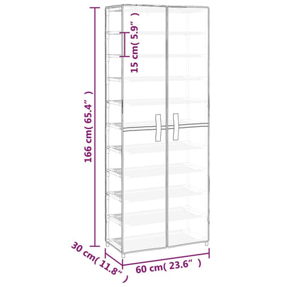 Sapateira Olival de 166 cm em Tecido - Cinzento - Design Moderno