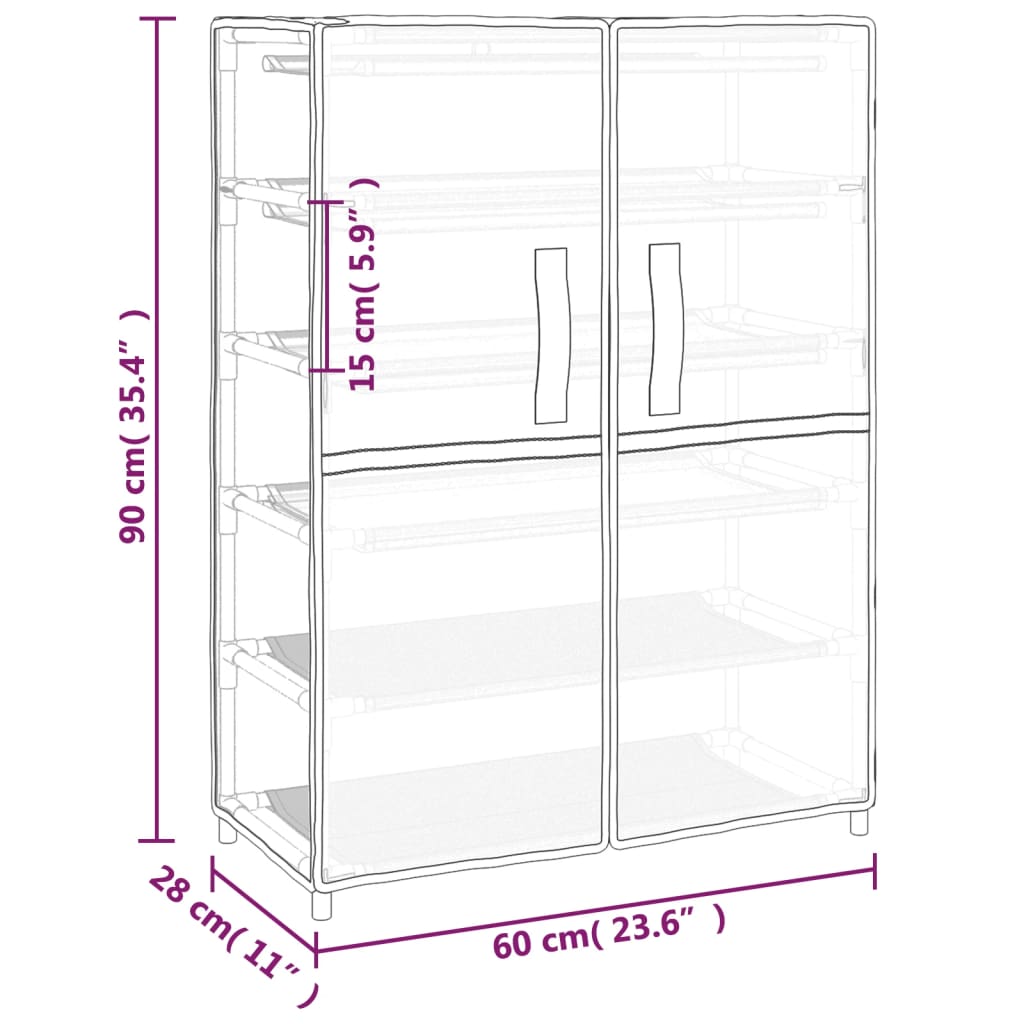 Sapateira Olival de 90 cm em Tecido - Cinzento - Design Moderno