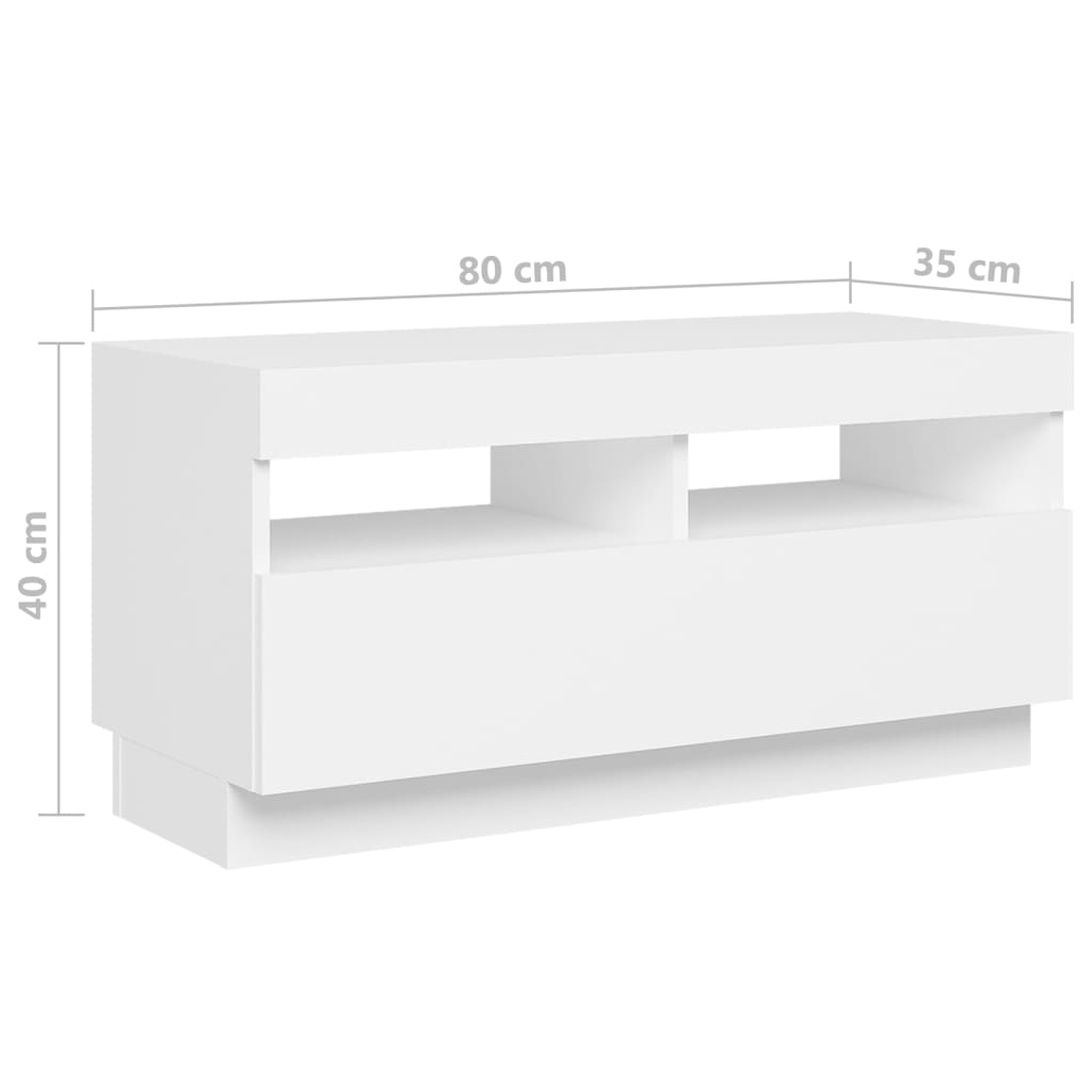 Móvel de TV Giancarlo com Luzes LED de 180cm - Branco - Design Moderno