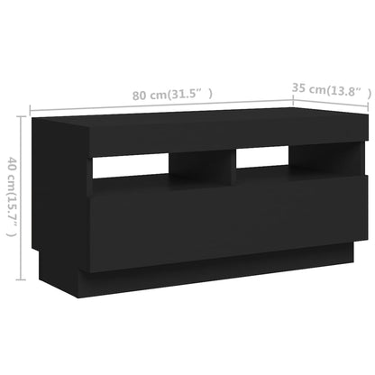 Móvel de TV Giancarlo com Luzes LED de 180cm - Preto - Design Moderno