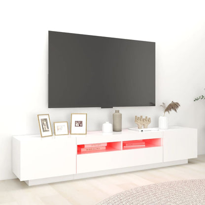 Móvel de TV Giancarlo com Luzes LED de 200cm - Branco - Design Moderno