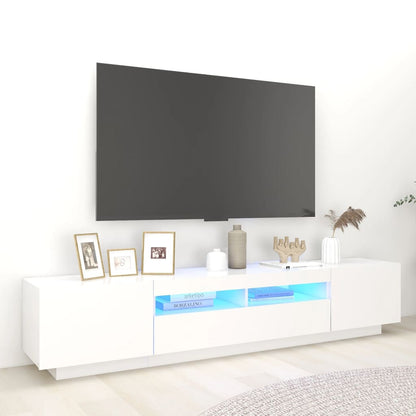 Móvel de TV Giancarlo com Luzes LED de 200cm - Branco - Design Moderno